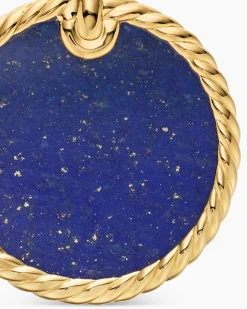 DY Elements® Disc Pendant 18K Yellow Gold with Lapis, 24mm