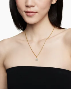 DY Elements® Heart Pendant 18K Yellow Gold with Mother of Pearl and Diamonds, 11mm