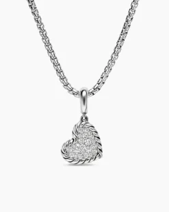DY Elements® Heart Pendant Sterling Silver with Diamonds, 12.7mm