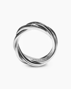 DY Helios™ Band Ring 18K White Gold with Forged Carbon, 9mm
