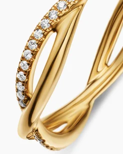DY Infinity Band Ring 18K Yellow Gold with Diamonds, 4.18mm