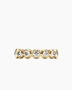 DY Infinity Band Ring 18K Yellow Gold with Round Diamonds, 4.8mm