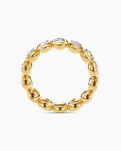 DY Infinity Band Ring 18K Yellow Gold with Round Diamonds, 4.8mm