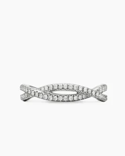 DY Infinity Band Ring Platinum with Diamonds, 4.18mm