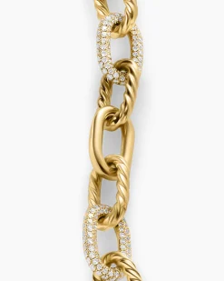 DY Madison® Chain Bracelet 18K Yellow Gold with Diamonds, 8.5mm