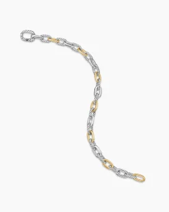 DY Madison® Chain Bracelet Sterling Silver with 18K Yellow Gold, 5.5mm