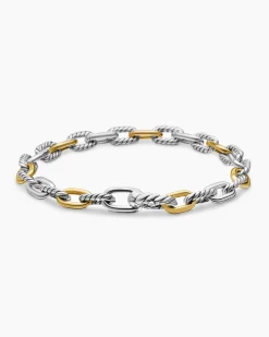 DY Madison® Chain Bracelet Sterling Silver with 18K Yellow Gold, 5.5mm