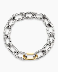 DY Madison® Chain Bracelet Sterling Silver with 18K Yellow Gold, 11mm