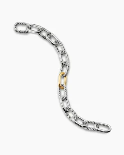 DY Madison® Chain Bracelet Sterling Silver with 18K Yellow Gold, 11mm