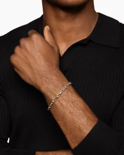 DY Madison® Chain Bracelet Sterling Silver with 18K Yellow Gold, 6mm
