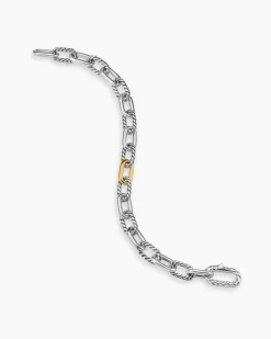 DY Madison® Chain Bracelet Sterling Silver with 18K Yellow Gold, 8.5mm