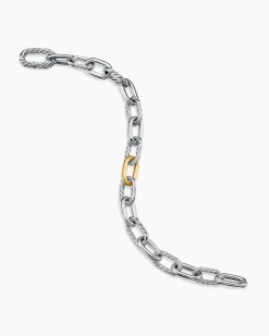 DY Madison® Chain Bracelet Sterling Silver with 18K Yellow Gold, 8.5mm