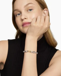 DY Madison® Chain Bracelet Sterling Silver with 18K Yellow Gold, 8.5mm