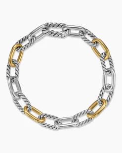 DY Madison® Chain Bracelet Sterling Silver with 18K Yellow Gold, 8.5mm