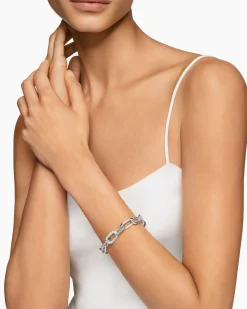 DY Madison® Chain Bracelet Sterling Silver with Diamonds, 11mm