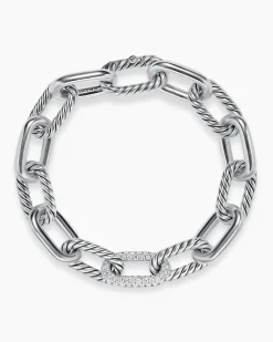 DY Madison® Chain Bracelet Sterling Silver with Diamonds, 11mm