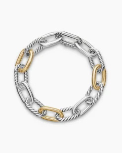 DY Madison® Chain Bracelet Sterling Silver with 18K Yellow Gold, 11mm