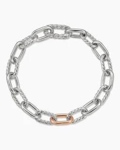 DY Madison® Chain Bracelet Sterling Silver with 18K Rose Gold, 8.5mm
