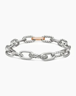 DY Madison® Chain Bracelet Sterling Silver with 18K Rose Gold, 8.5mm
