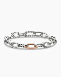 DY Madison® Chain Bracelet Sterling Silver with 18K Rose Gold, 8.5mm