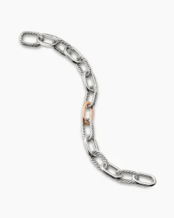 DY Madison® Chain Bracelet Sterling Silver with 18K Rose Gold, 11mm