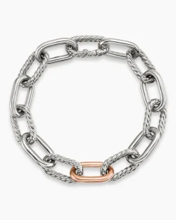 DY Madison® Chain Bracelet Sterling Silver with 18K Rose Gold, 11mm