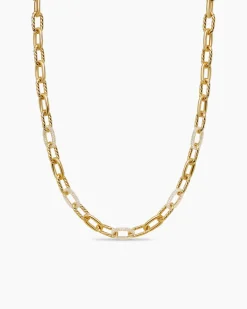 DY Madison® Chain Necklace 18K Yellow Gold with Diamonds, 8.5mm