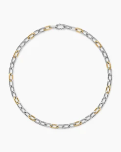 DY Madison® Chain Necklace Sterling Silver with 18K Yellow Gold, 8.5mm