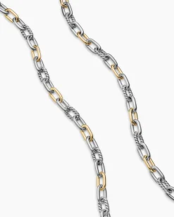 DY Madison® Chain Necklace Sterling Silver with 18K Yellow Gold, 6mm