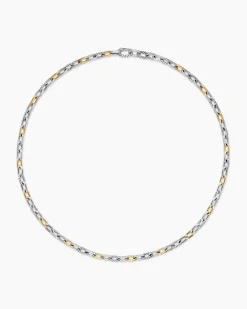 DY Madison® Chain Necklace Sterling Silver with 18K Yellow Gold, 6mm