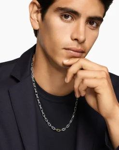 DY Madison® Chain Necklace Sterling Silver with 18K Yellow Gold, 6mm