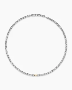 DY Madison® Chain Necklace Sterling Silver with 18K Yellow Gold, 6mm
