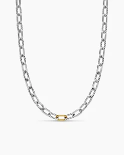DY Madison® Chain Necklace Sterling Silver with 18K Yellow Gold, 8.5mm