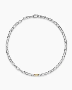 DY Madison® Chain Necklace Sterling Silver with 18K Yellow Gold, 8.5mm