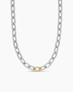 DY Madison® Chain Necklace Sterling Silver with 18K Yellow Gold, 8.5mm