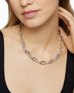 DY Madison® Chain Necklace Sterling Silver with 18K Yellow Gold, 11mm