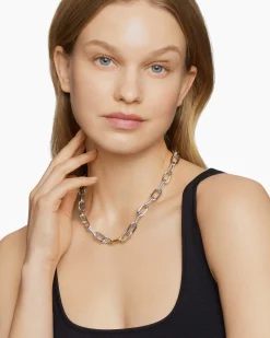 DY Madison® Chain Necklace Sterling Silver with 18K Yellow Gold, 11mm