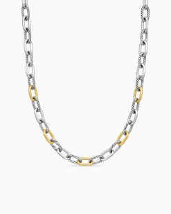 DY Madison® Chain Necklace Sterling Silver with 18K Yellow Gold, 11mm