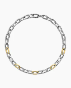 DY Madison® Chain Necklace Sterling Silver with 18K Yellow Gold, 11mm