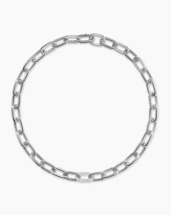 DY Madison® Chain Necklace Sterling Silver with Diamonds, 11mm