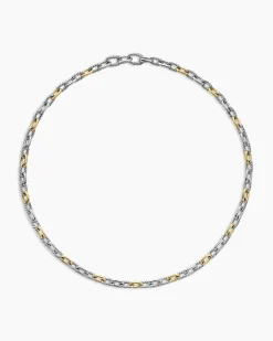 DY Madison® Chain Necklace Sterling Silver with 18K Yellow Gold, 5.5mm