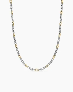 DY Madison® Chain Necklace Sterling Silver with 18K Yellow Gold, 5.5mm
