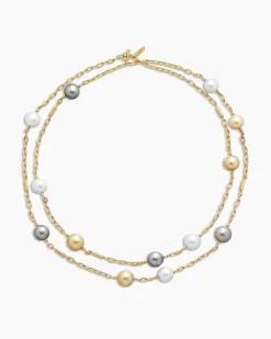 DY Madison® Color Pearl Necklace 18K Yellow Gold with Pearls, 6.2mm