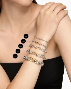 DY Madison® Heart Toggle Chain Bracelet Sterling Silver with 18K Yellow Gold, 3mm