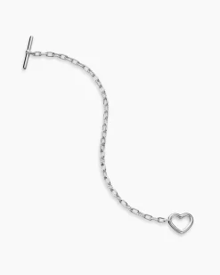DY Madison® Heart Toggle Chain Bracelet Sterling Silver, 3mm
