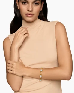 DY Madison® Pavé Bead Chain Bracelet 18K Yellow Gold with Diamonds, 8.5mm