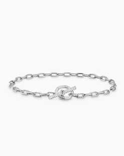 DY Madison® Pavé Toggle Chain Bracelet Sterling Silver with Diamonds, 3mm