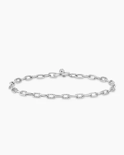 DY Madison® Pavé Toggle Chain Bracelet Sterling Silver with Diamonds, 3mm