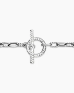 DY Madison® Pavé Toggle Chain Bracelet Sterling Silver with Diamonds, 3mm