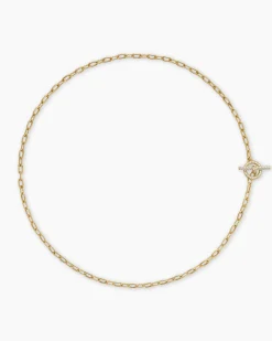 DY Madison® Pavé Toggle Chain Necklace 18K Yellow Gold with Diamonds, 3mm
